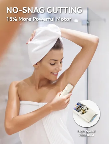 Miniatura 4 de unibono Maquinilla de afeitar eléctrica 3 en 1 para mujeres - Recortadora de bikini impermeable, Afeitadora eléctrica recargable para damas, Crema