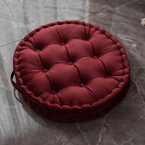 Miniatura 11 de MOJUN Almohada redonda de meditación, almohadas grandes para adultos, almohada redonda gruesa de terciopelo holandés con asa para yoga, sala de Azul