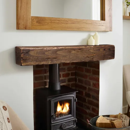 Miniatura 4 de Rustic Floating Fireplace Mantel (Pick your size and color)