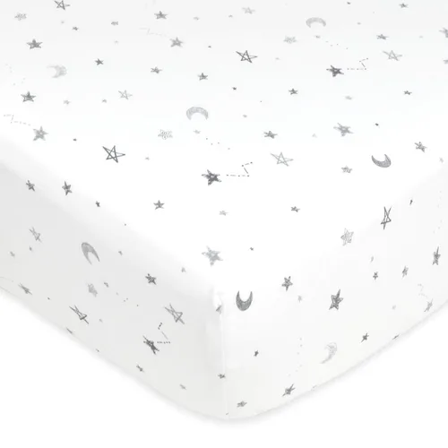 Miniatura 4 de American Baby Company Paquete de 3 sábanas bajeras para cuna 100% algodón natural de 52" x 28" - Suaves, transpirables, hipoalergénicas y delicadas