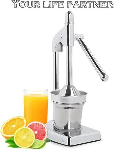 Miniatura 5 de Exprimidor manual de hierro fundido, exprimidor manual efectivo de acero inoxidable, con base de taza antideslizante, palanca de ahorro de esfuerzo