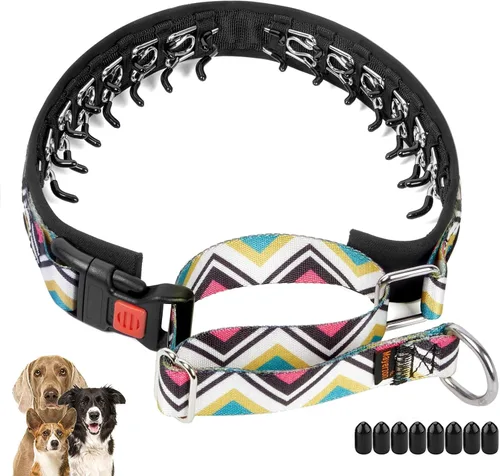 Miniatura 9 de Mayerzon Martingala - Collar de púa para perro sin tirones, collar personalizado con patrones geométricos para perros grandes, medianos y pequeños