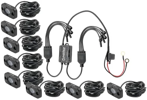 Metra Heise - Kit de 8 luces de acento RGB - Carcasa negra (HE-8TLRGBK)
