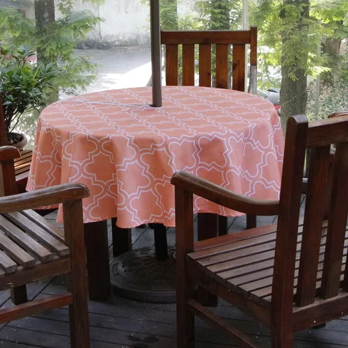 Miniatura 32 de Melaluxe - Mantel impermeable resistente a las manchas para exteriores con agujero para sombrillas y cremallera