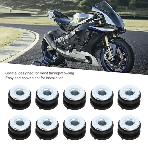 Miniatura 2 de Yctze - Kit surtido de ojales de goma para motocicleta, 0.421 in, junta de anillo de goma de repuesto para carenados y carenados