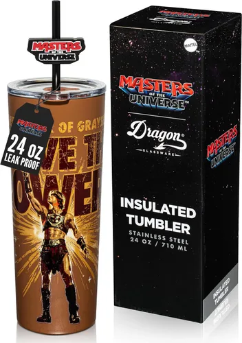 Miniatura 33 de Dragon Glassware x Barbie - Vaso térmico aislado al vacío con tapa y pajilla, vaso térmico de acero inoxidable de 24 onzas con 2 pajillas, vaso