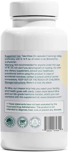 Miniatura 8 de MIRA Suplemento de SOP, Myo Inositol y D-Chiro Inositol Proporción 40:1, ayuda a promover el equilibrio hormonal y apoyar la salud ovárica