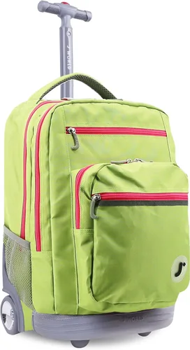 Miniatura 18 de J World Sundance Mochila Rodante para Laptop para Niñas y Niños. Mochila Escolar con Ruedas, Rombos negro, 20 pulgadas