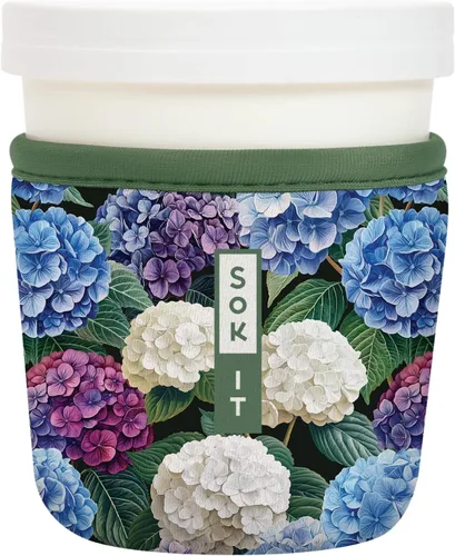 Miniatura 142 de Sok It IceCreamSok - Funda de neopreno aislada (flores abstractas, pintas de helado cónicas)