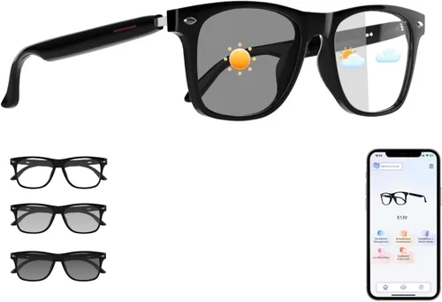 Miniatura 14 de Al - Lentes inteligentes para hombres y mujeres, lentes de traducción Bluetooth con 164 idiomas, lente de cambio de color, música y llamadas