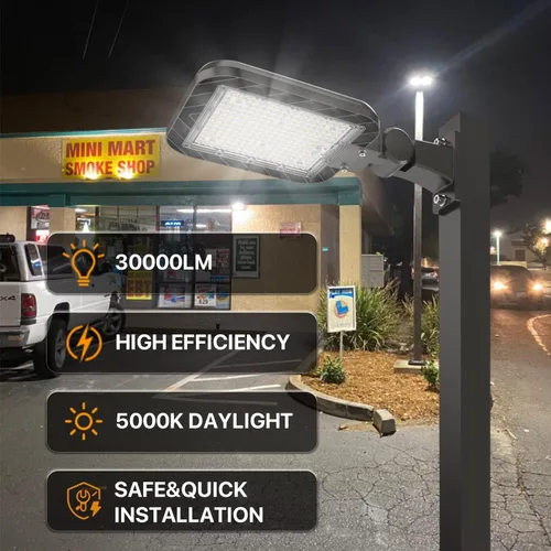 Miniatura 3 de Luz LED de 200W para estacionamiento con fotocélula del anochecer al amanecer 30000LM (150LM/W) Luces tipo caja de zapatos Brazo ajustable Montaje