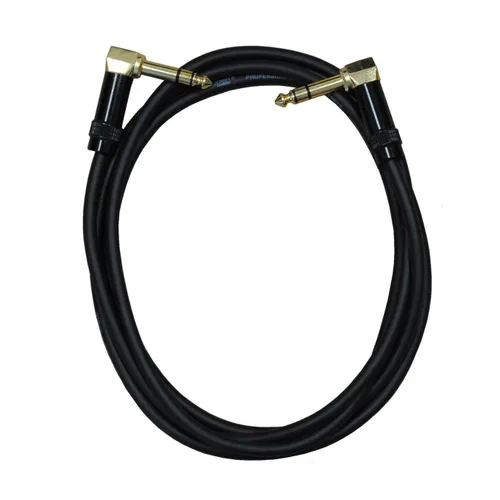 Audio2000'S E25112 - Cable TRS en ángulo recto de 1/4 de pulgada, chapado en oro de 1/4 pulgadas, TRS en ángulo recto de 1/4 de pulgada, para