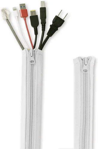 Miniatura 11 de StangH Organizador de mangas para organizar cables, 19 pulgadas, para el hogar y la oficina, con cremallera, organizador de cables, envoltura