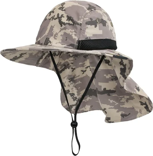 Miniatura 15 de SUN CUBE UPF50+ Sombrero de sol para hombres y mujeres con solapa para el cuello, ala ancha, protección UV, sombrero de safari para pesca
