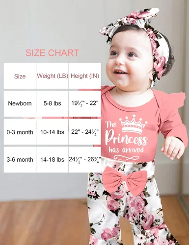 Miniatura 18 de Ropa de bebé niña, 4 piezas, trajes de niña recién nacida, con volantes, mameluco de campana para bebé, diadema, bandana, conjuntos de ropa, regalos