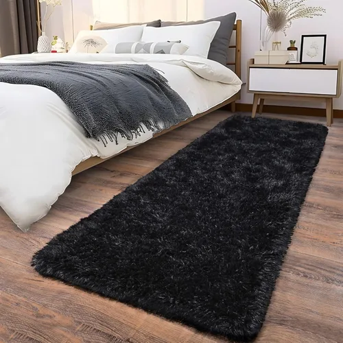 Miniatura 83 de Alfombras suaves para pasillos de dormitorio, nuevas, con parte inferior antideslizante mejorada, de 2 x 3, alfombra esponjosa y peluda verde