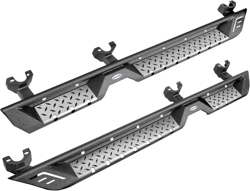 Hooke Road Wrangler JK - Barras para estribo, escalones laterales desplegables de 7.4 pulgadas con almohadilla antideslizante para Jeep Wrangler JK