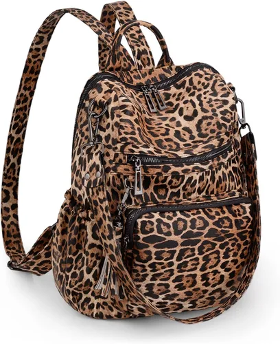 Miniatura 13 de Uromee Mochila de Viaje Monedero para Mujeres Cuero Vegano Damas Moda Borla Bolsa de Hombro Convertible, Grande, Mochilas Daypack