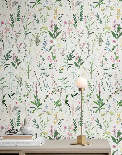 Miniatura 9 de JiffDiff Papel tapiz floral para despegar y pegar, papel de pared autoadhesivo para armarios del hogar, dormitorio, encimera de cocina, papel