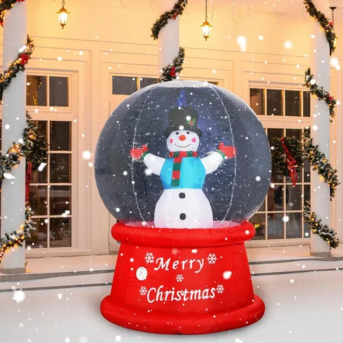 Miniatura 7 de Beyond Your Thoughts Globo de nieve inflable de Navidad de 6 pies con muñeco de nieve de música, soplador de aire con luz LED brillante, decoración
