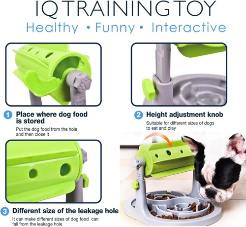 Miniatura 5 de Rompecabezas interactivo para perro y gato - Juguetes de comida con dispensador de golosinas para combatir el aburrimiento - Alimentador lento
