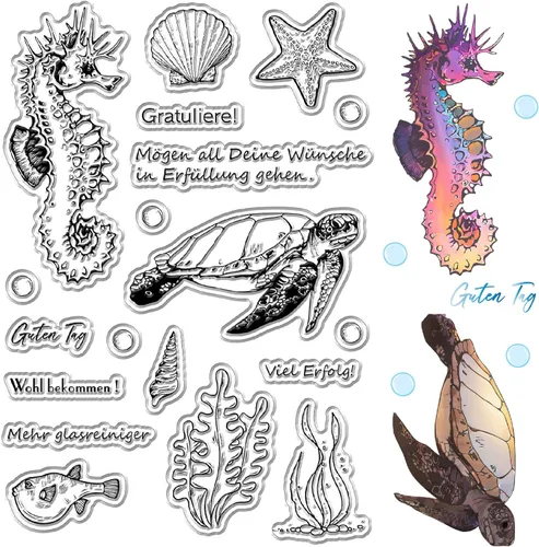 Miniatura 13 de CRASPIRE Sellos transparentes de árbol de la vida, diseño de luna, reutilizables, de silicona, para diario, tarjetas, decoración, manualidades