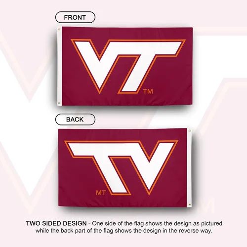 Miniatura 2 de Desert Cactus Virginia Tech VT - Bandera de Hokies de 3 x 5 pies, tela duradera para interiores y exteriores, diseño 100% poliéster (estilo 1)
