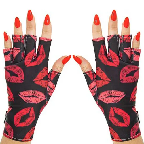 Miniatura 18 de ManiGlovz - Guantes de uñas originales con protección UPF 50+ UV Guantes de manicura de gel y guantes anti UV sin dedos para mujeres Se pueden