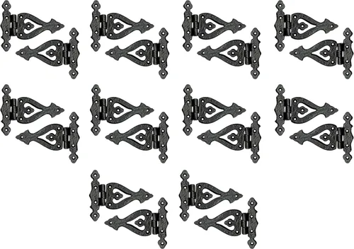 Miniatura 38 de Adonai Hardware Alleluia - Bisagras delanteras de hierro fundido antiguo (3.2 pulgadas x 10 unidades, negro mate) para puertas de granero, puertas