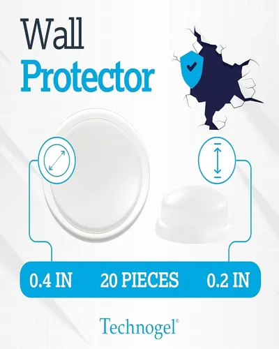 Miniatura 2 de Technogel Protector – Topes de puerta transparentes para despegar y pegar, protectores de suelo para patas de silla, almohadillas de parachoques que