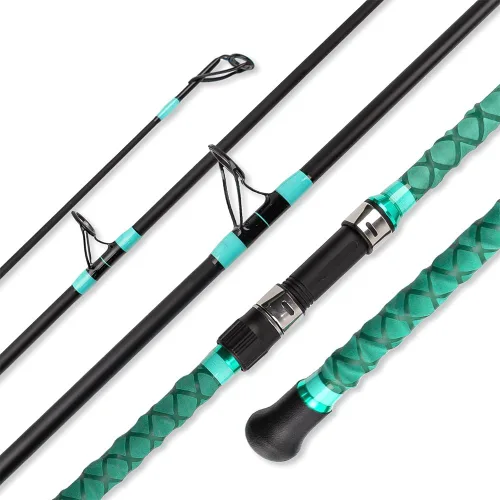 Miniatura 8 de Surf Rod Saltwater 9ft- 4-Piece Carbon Fiber Surf Fishing Rods, Portable Travel Surf Spinning Rod with 20-40lb Power Green Blue Azul