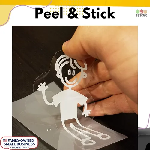 Miniatura 3 de TOTOMO Calcomanía Familiar para Ventana de Coche y Parachoques, Mascota, Perro, Gato, Pez, Conejo, Pájaro, Figura de Palo Mi Familia – Elige hasta