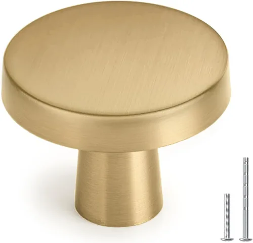 Miniatura 12 de homdiy Paquete de 5 manijas de gabinete negras redondas opacas, manijas de cocina de zinc y aleación de metal para cajones de cómoda, escritorio