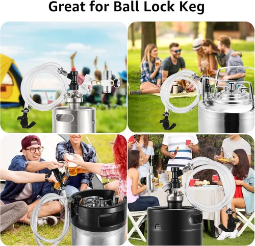 Miniatura 7 de Cerradura de bola de picnic grifo de grifo de bola de bloqueo de línea de cerveza de 3 pies línea de cerveza líquida cerradura de bola desconexión