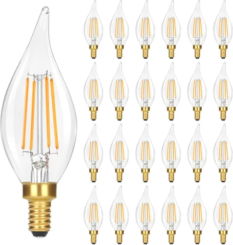Miniatura 10 de Bombillas LED E12 para candelabro, regulables, equivalente a 40 W, 5000 K, luz diurna brillante, bombillas de vela blanca, 4W 460 LM decorativo CA10