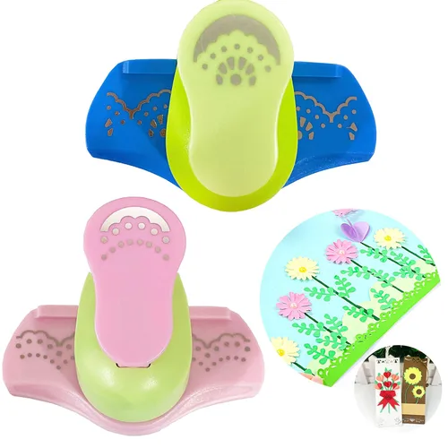 Miniatura 4 de 2 piezas de perforación para manualidades, herramienta grande, perforador de papel, perforador de mano, perforador de borde elegante, agujero