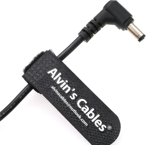 Miniatura 6 de Alvin's Cables Z CAM S6 Cable de salida de alimentación Ninja V DC Jack a 2 pines en ángulo recto hacia arriba