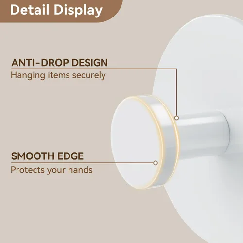 Miniatura 3 de bussdis Gancho de pared adhesivo para abrigo y toalla: Extra pegajoso 12 libras (máx.), perchero de acero inoxidable soporte para puerta colgador