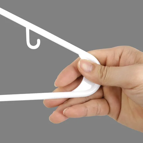 Miniatura 7 de ZENY Paquete de 100 perchas de plástico blanco para colgar ropa que ahorran espacio, perchas de ropa de larga duración