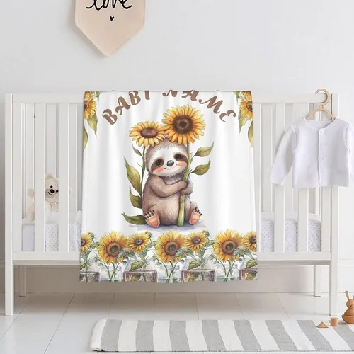 Miniatura 22 de Mantas de bebé personalizadas con diseño de animales, manta personalizada con nombre para niños y niñas, manta de bebé personalizada, regalos