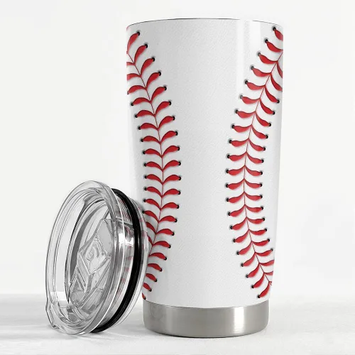 Miniatura 3 de SANDJEST Vaso de béisbol de 20 onzas con aislamiento de acero inoxidable, taza de viaje, vaso de béisbol para mujeres, hombres, mamá, regalos