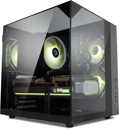 Zalman ZQBE ATX Chasis de PC de Torre Media, 3 x Ventiladores PWM ARGB con Controlador RGB de Hub de Ventiladores Multi-Puerto Incluido, USB Tipo-C