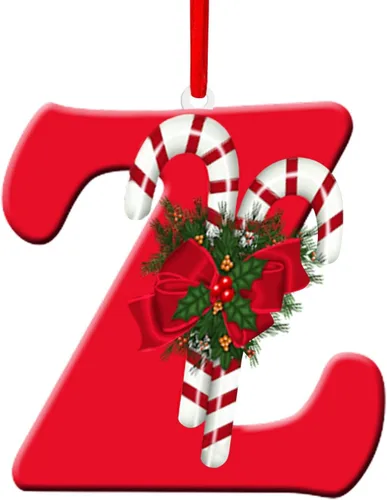 Miniatura 30 de Colgante de decoración para árbol de Navidad de 26 letras, adornos de árbol de Navidad, adornos de Navidad personalizados, decoración de Navidad