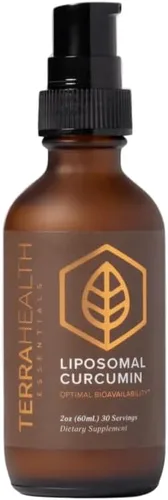 Terra Health Essentials Gotas de curcumina liposomal, suplemento de apoyo articular con cúrcuma y pimienta negra, absorción 5 veces mayor y gran