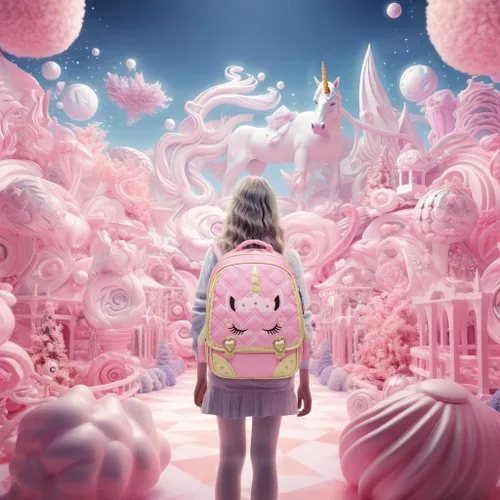Miniatura 5 de Moonmo Lindo unicornio cara de lentejuelas de diamante impermeable princesa mochila escolar para niñas