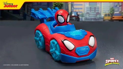 Miniatura 8 de Marvel's Spidey and HIS Amazing Friends Flash 'N' Dash Web Crawler - Vehículo rastreador de red motorizado con luces y sonidos - Juguetes con tus