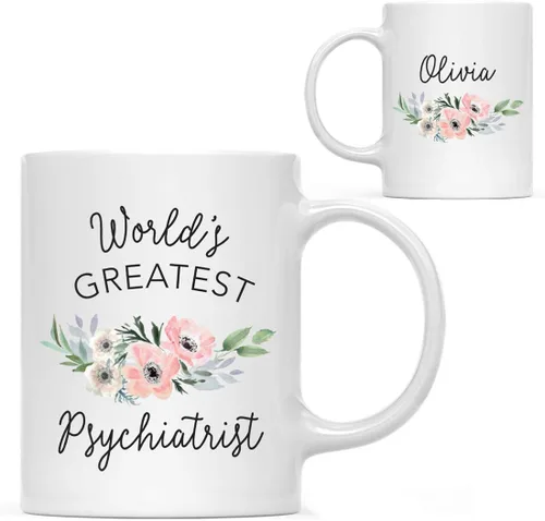Miniatura 46 de Andaz Press Taza de café personalizada de 11 onzas, taza ejecutiva de relaciones públicas más grande del mundo, flor de anémona rosa, 1 paquete