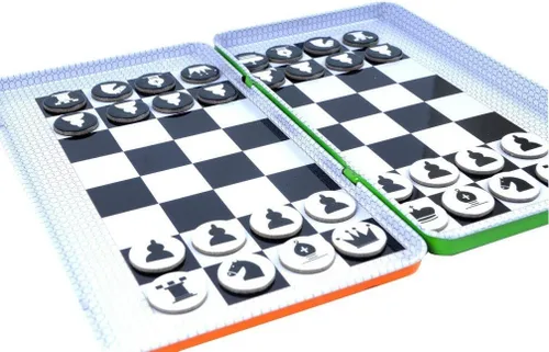 Miniatura 2 de The Purple Cow - Juego de ajedrez magnético para niños y adultos. Tamaño de viaje, juego ligero para horas de diversión - Mini juego portátil