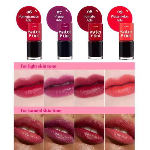 Miniatura 4 de ETUDE Dear Darling Water Tint – Cherry Ade (0.32 onzas) Tinte labial de color vivo con acabado hidratante sin peso y no pegajoso Tinte de labios