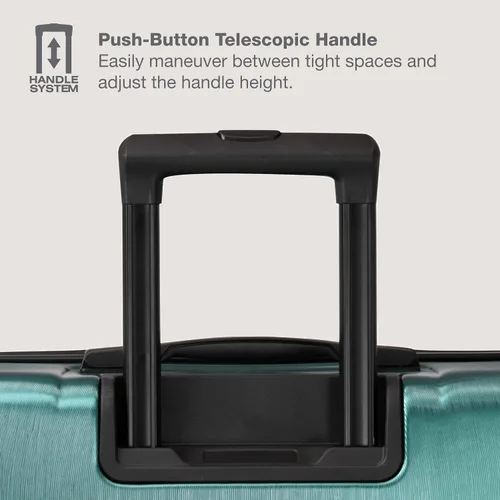 Miniatura 4 de U.S. Traveler Boren - Maleta de viaje de policarbonato resistente con 8 ruedas giratorias, asa de aluminio